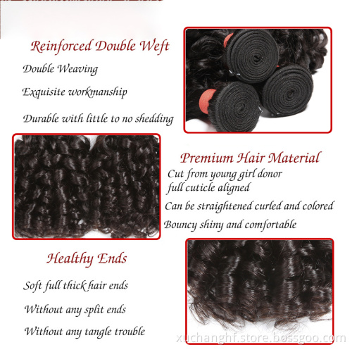 Wholesale Cheap Double Drawn Virgin Hair Extensions, Nubian Cheap Funmi Hair Curly Brazilian Bundles